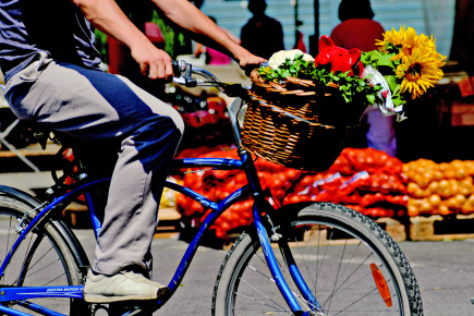 Einkaufen mit dem Fahrrad